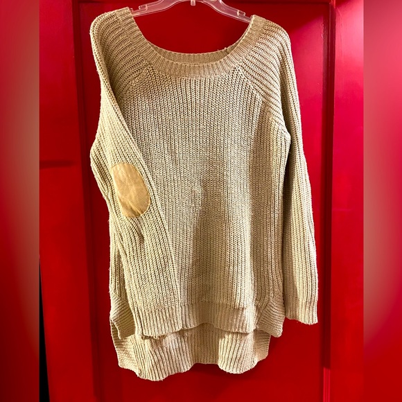 Gold metallic sweater with elbow pads - Picture 1 of 5